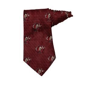 Disney Mickey Unlimited Mickey Mouse Bowling Balls Pins Red Novelty Necktie